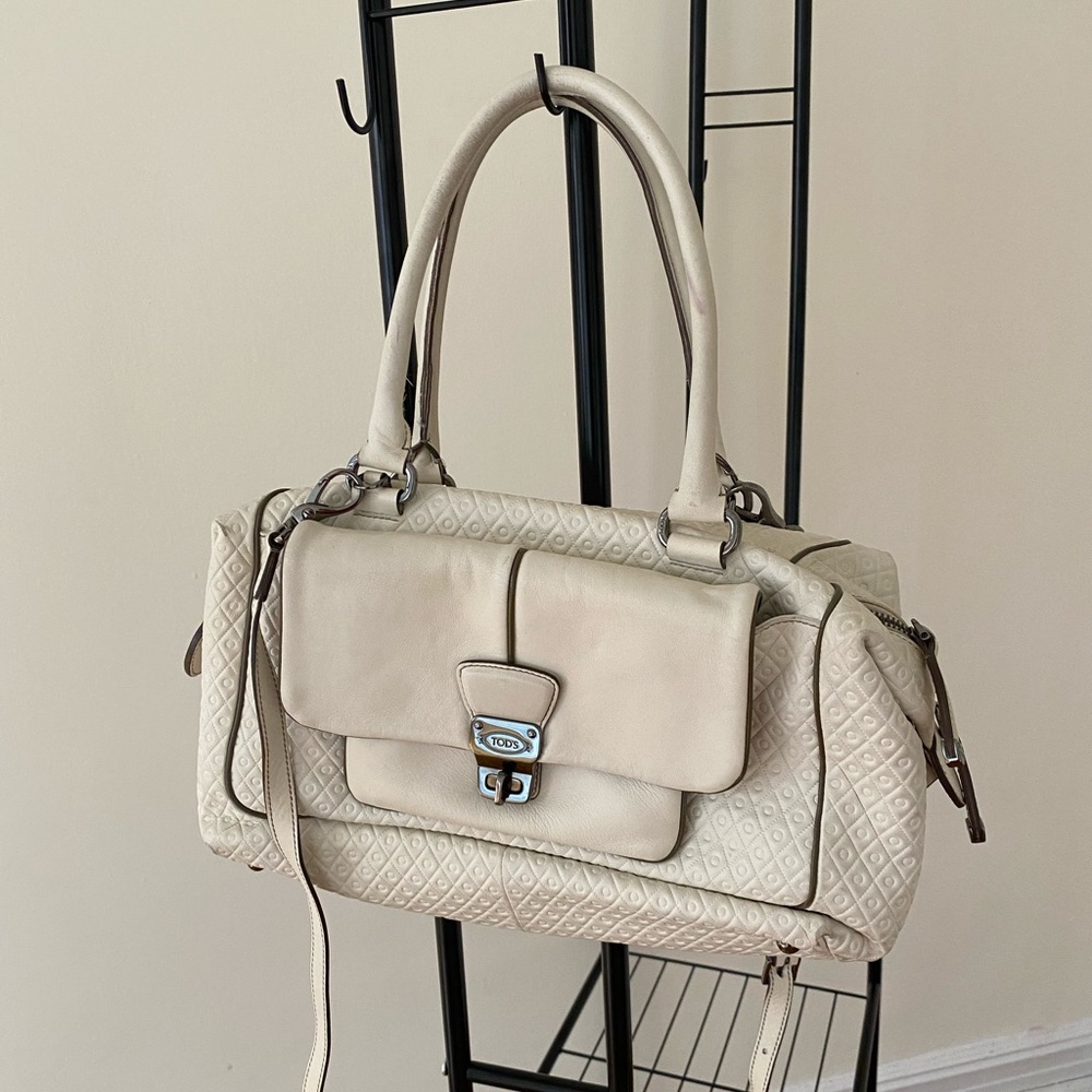 Tod's White Leather Bag